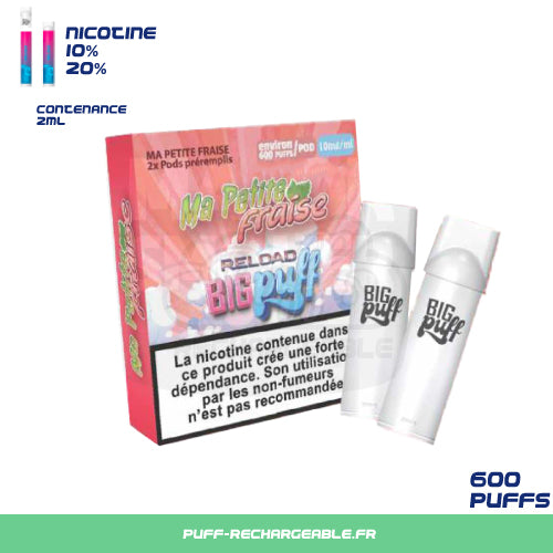 Big Puff Rechargeable Fraise Grenadine