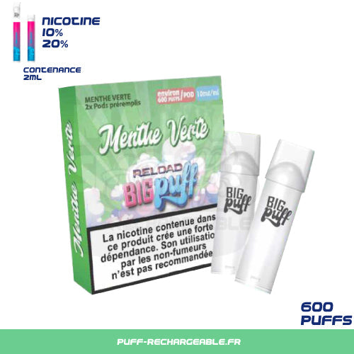 Big Puff  Pod rechargeable | Goût Pêche Givrée