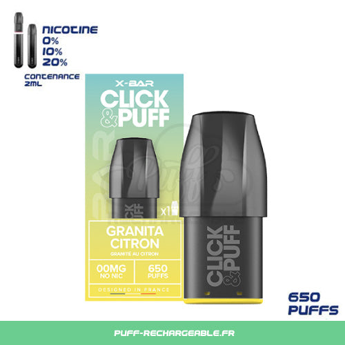 X Bar Recharge Click & Puff | Goût Raisin Mangue