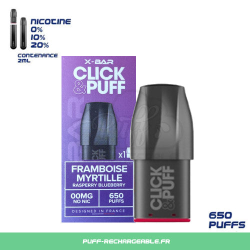 XBar Recharge | X-Bar Click & Puff Myrtille Framboise