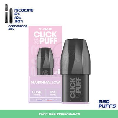 Pods Puff X-Bar Click & Puff | Saveur Marshmallow