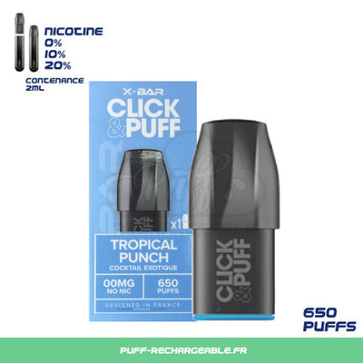 X-Bar Rechargeable | Recharge Click & Puff Tropical Punch