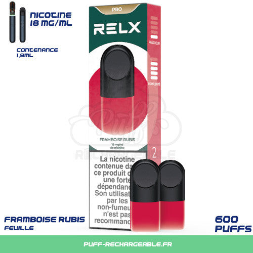 Relx pod pro framboise, relx rubis précieux, relx framboise rubis, recharge relx framboise