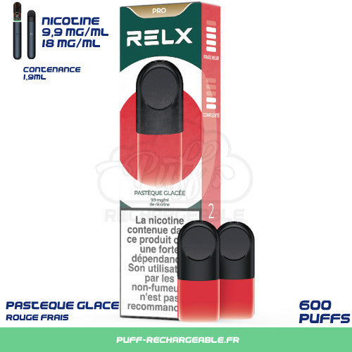 Relx recharge pastèque, relx rouge frais, relx pasteque glacé