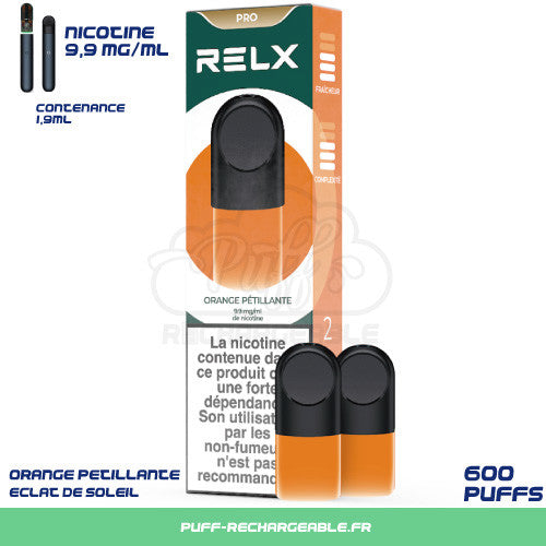 Relx vape éclat soleil, relx agrume, relx orange pétillante, relx meilleur goût