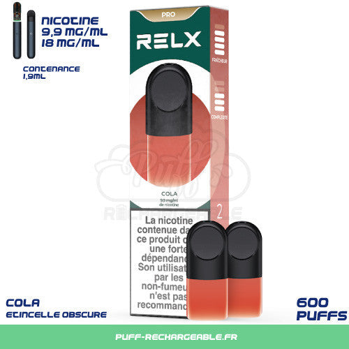 Capsule relx cola, relx gout cola, cola relx saveur, relx coca cola