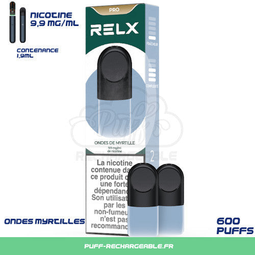 Relx myrtille, pod relx myrtille, relx pro pré-remplis myrtille